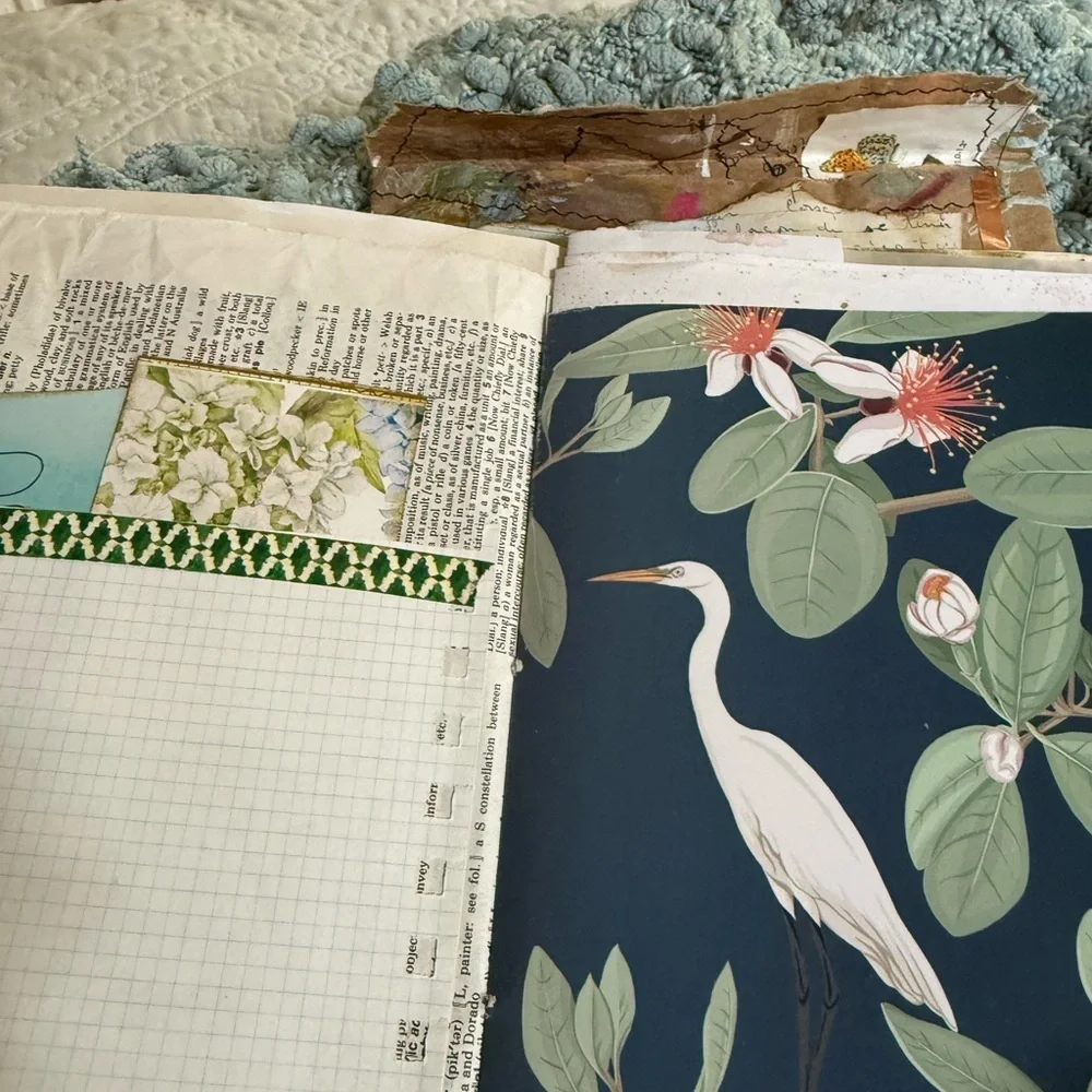 Hand Crafted Mixed Media Junk Journal 8x6 70 Plus Pages